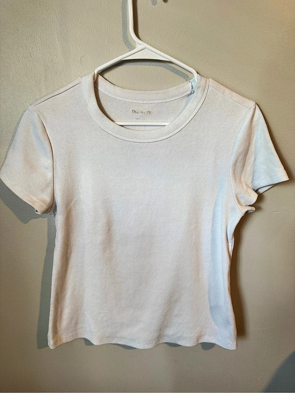 Old Navy Rib-Knit Crew-Neck Tee White Size Large